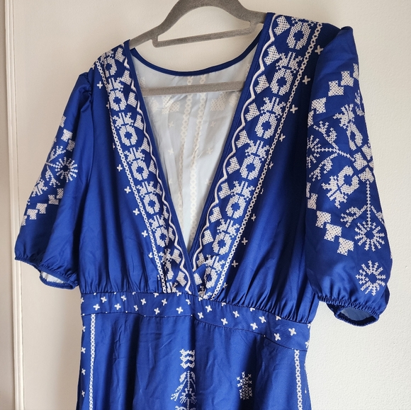 Blue Geometric Dress XL - Picture 4 of 4